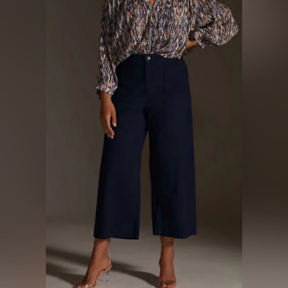 EUC Anthropologie Maeve Colette Cropped Pants in Navy, sz 20W